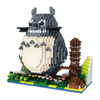

PZX Small Blocks Big size Cartoon Model Totoro Building Toy Anime Auction Figures Assembly Bricks Brinquedos for Girls Gifts
