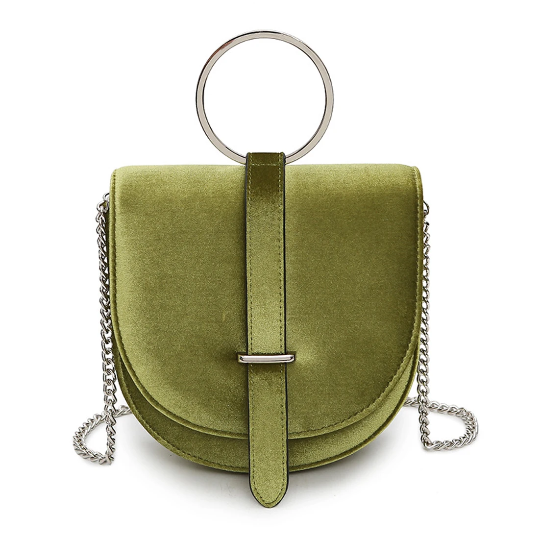 

2017 Autumn women velvet messenger bags ring handle mini handbags fashion velour chain shoulder bags girl's party clutch bags