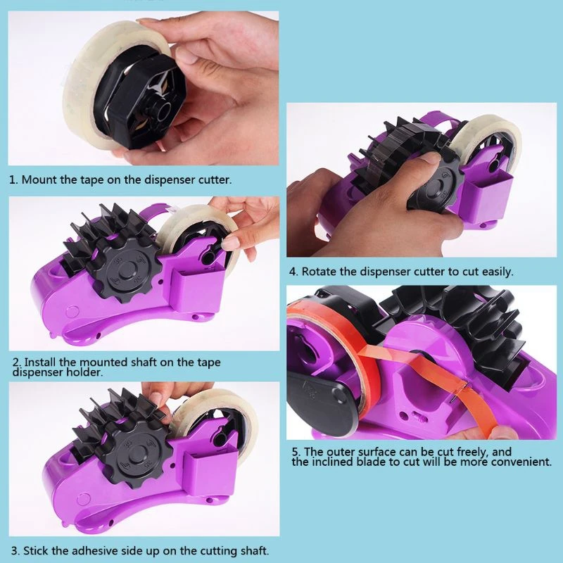 Semi-Automatic Tape Dispenser With 35Mm Fixed Length Tape Cutter Desktop Office Packaging Household Tools