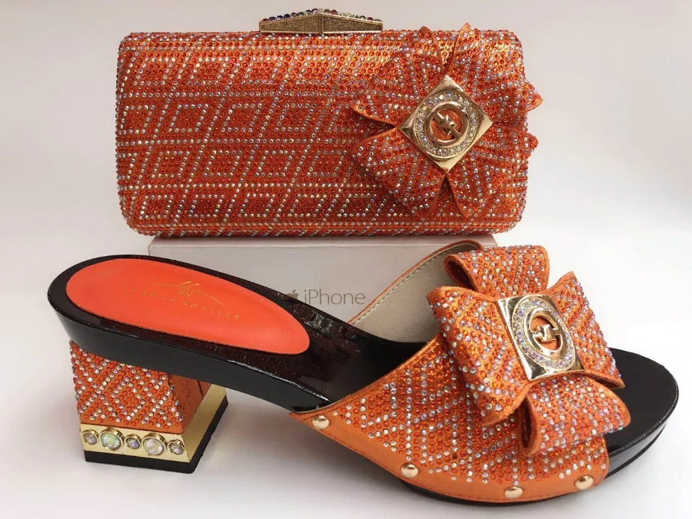 Latest Peach Color Italian Shoes And Bags To Match Shoes With Bag Set