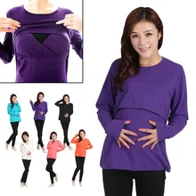 Long Sleeve Leisure Wear Breast Feeding Nursing font b Maternity b font font b Clothes b