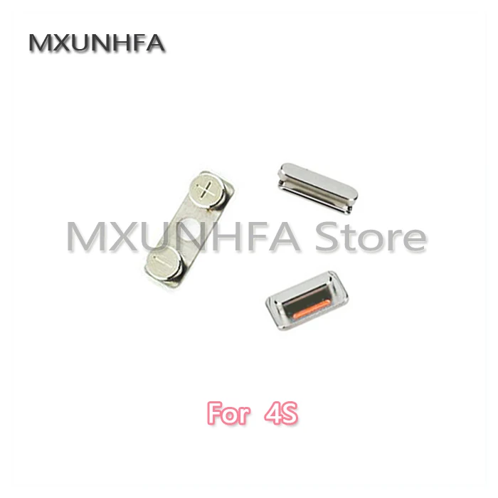 

1set/lot 3 in 1 Side Button For iPhone 4S Power On Off Lock + Volume Switch + Mute Silent key Set High Quality