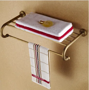 

New copper brushed simple and firm style European towel antique towel rack bathroom bathroom towel hanging