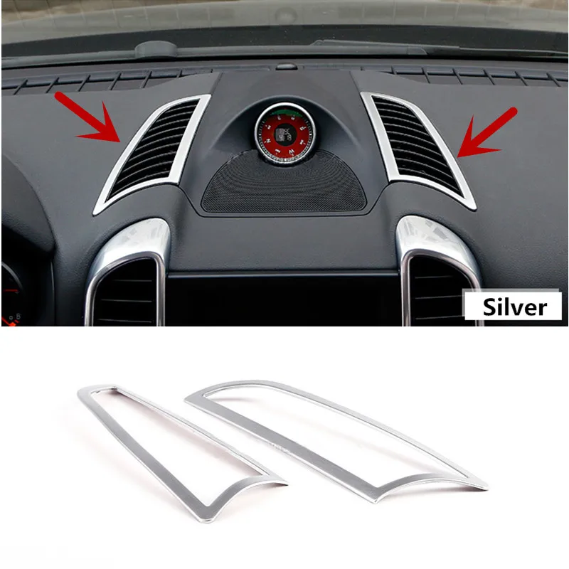 For Porsche Cayenne Interior Central Air Vent Outlet Cover Trim  2011-2015   A Set of 2pcs