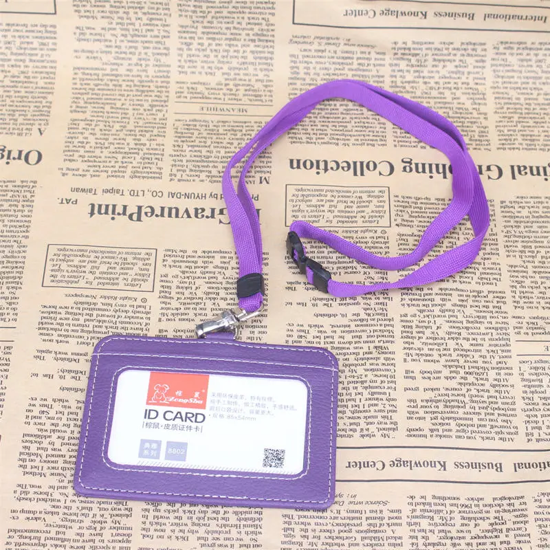 Мужской держатель для id карты со шнурком, держатель для карт и сертификатов, чехол для допуска - Цвет: c purple