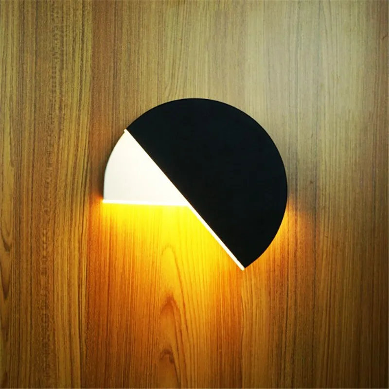 White Black Rotable Round LED wall lamp