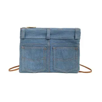 

2019 Fashion Women Casual Girls Hot Sales Simple Denim Portable Shoulder Messenger Bag Versatile Retro Handbag Crossbody Bag
