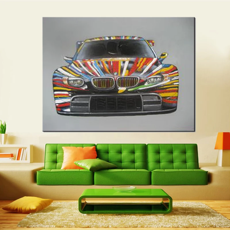 Hand Painted Modern Abstract Car Picture On Canvas Wall Art Paintings
