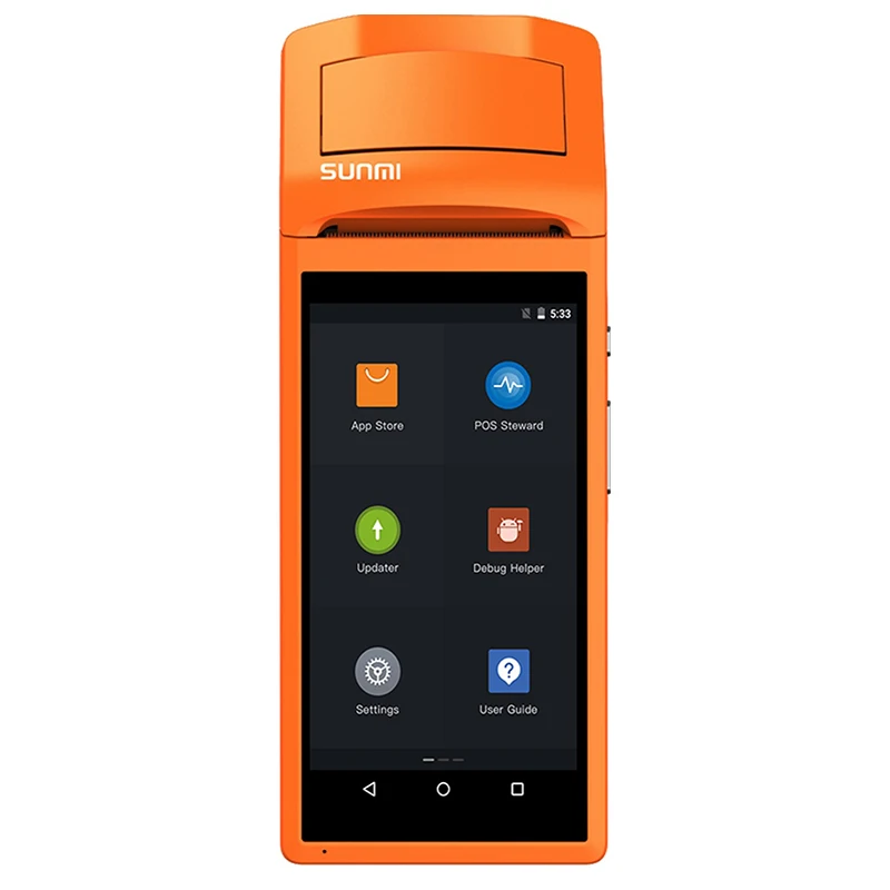 Android6.0 المحمول 1D ماسح الباركود الحرارية طابعة محطة pos المحمولة بلوتوث wifi الروبوت وعرة PDA 3G Sunmi V1