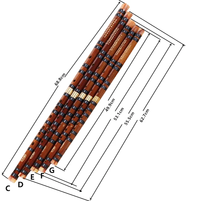 Flauta de bambú de alta calidad, instrumentos musicales profesionales de viento de madera, llave C D E F G, llave China Dizi Transversal Flauta, 5 colores Flauta de bambú de alta calidad, instrumentos musicales profesionales de viento de madera, llave C D E F G, llave China Dizi Transversal Flauta, 5 colores