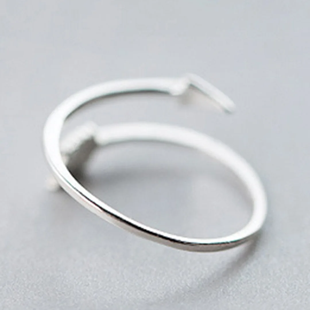Classic Silver Color Arrow Ring for Women Men Alloy Unique Adjustable Resizable Feather Rings Unisex Thumb Band Ring Jewelry