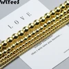 WLYeeS Natural Stone beads 18 Gold Hematite beads 2 3 4 6 8 10mm Round Loose spacer bead for DIY Jewelry Bracelet earring Making ► Photo 1/6