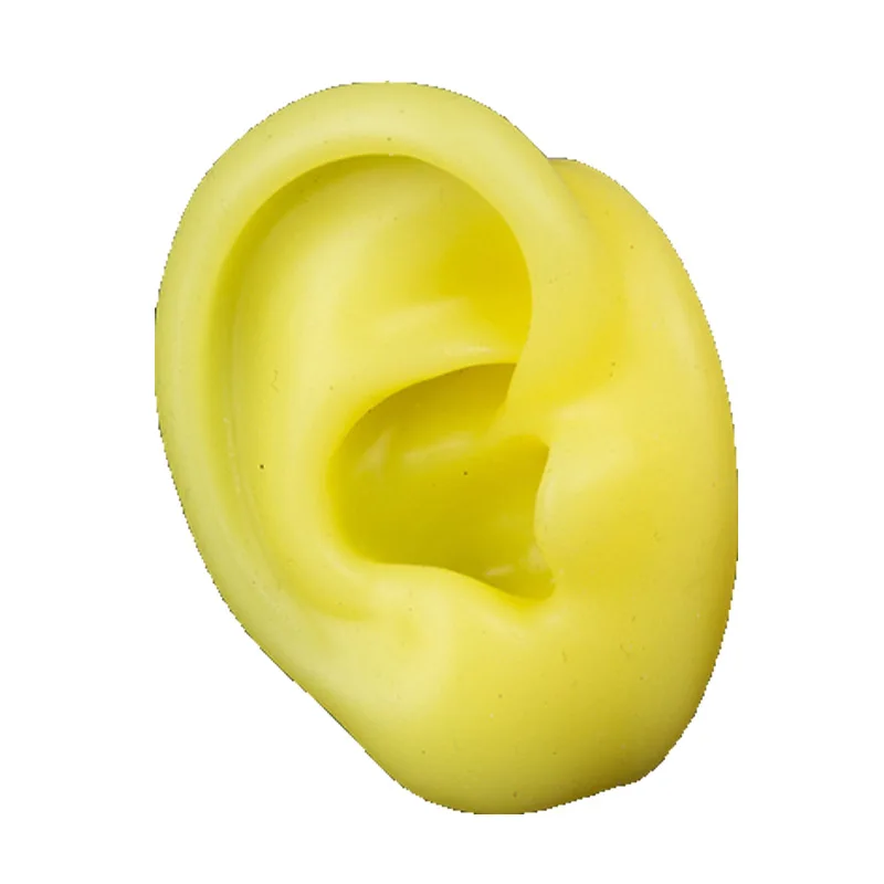 yellow right Модель силиконовых ушей модель мягких ушей модель человеческого уха модель моделирования слухового аппарата дисплей реквизит Обучающие инструменты ювелирные изделия дисплей серьги - Цвет: yellow right