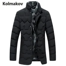 KOLMAKOV 2017 new winter high quality men’s fashion Scarf collar warm down jacket parkas,90% white duck down coats men.M-3XL
