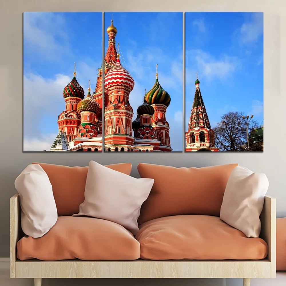 Настенный декор для гостиной модульный стиль 3 шт. St Basils собор Московский купол
