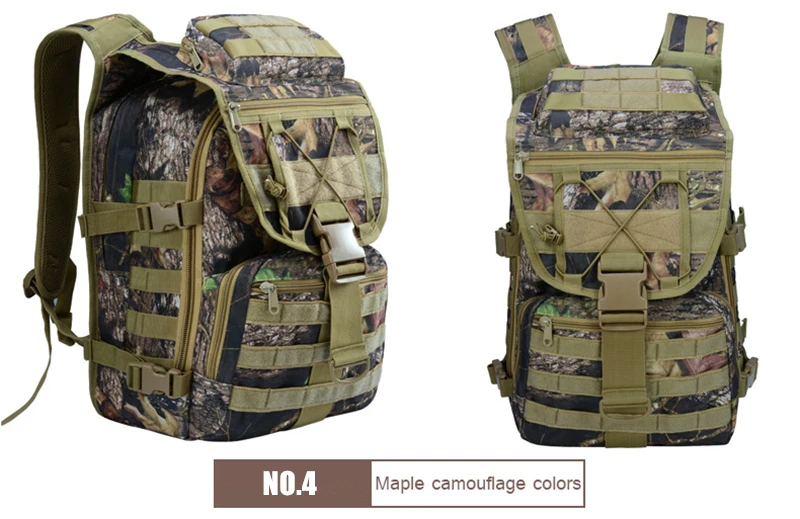 35L Molle Camo Тактический рюкзак военный армейский водонепроницаемый походный рюкзак для путешествий рюкзак для спорта на открытом воздухе сумка для альпинизма - Цвет: Maple Camo