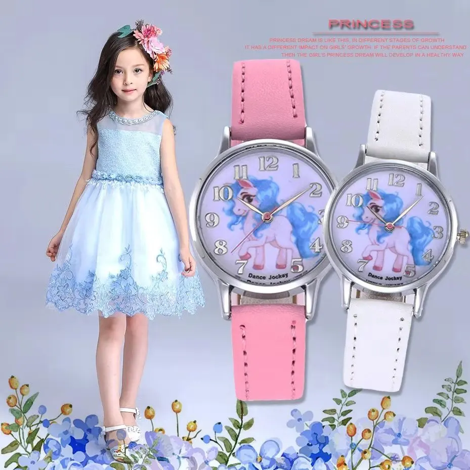 

Hot style children cartoon watch cute boy girl pointer unicorn watch