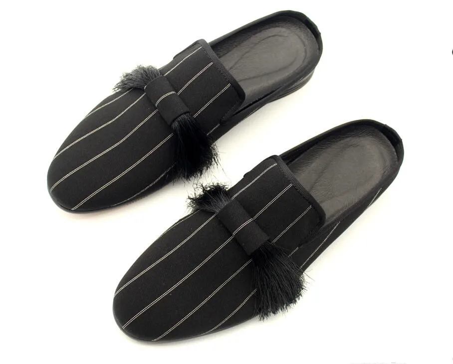 Striped Mens Fashion Slippers Shoes 