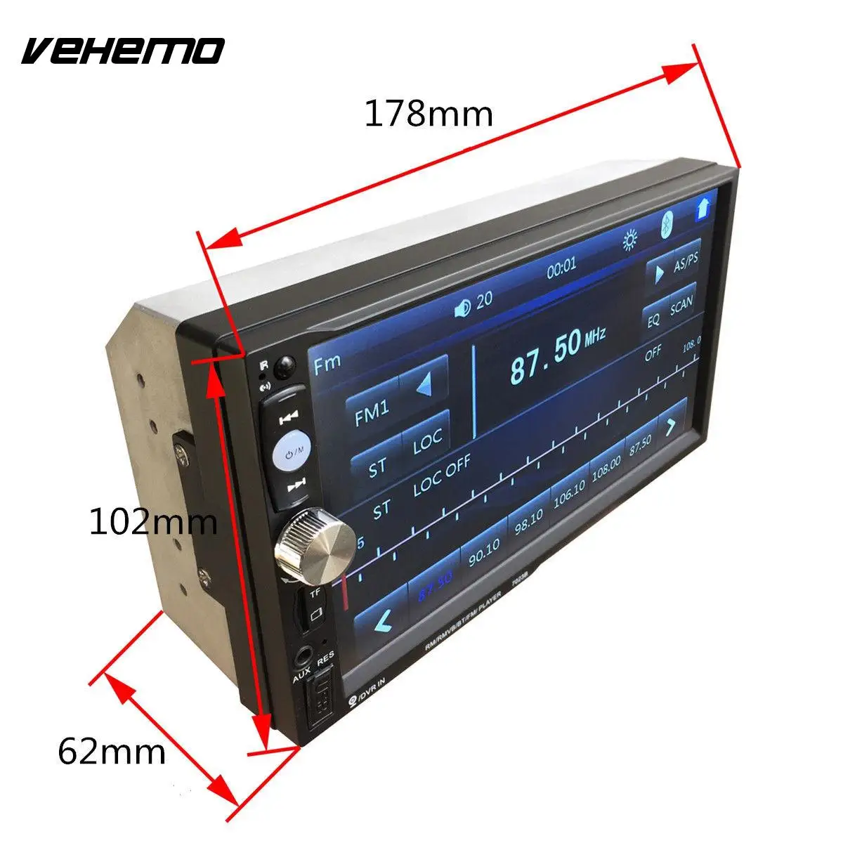 

7" Double 2DIN Car MP5 MP3 Player Bluetooth Touch Screen Stereo Radio HD +Camera