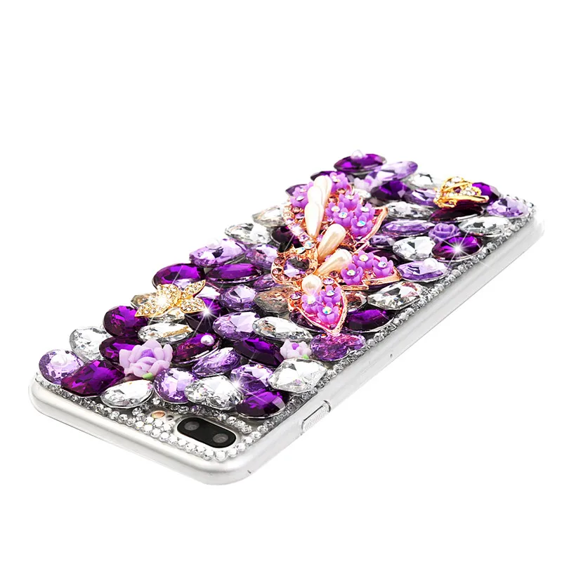 3D блестящие стразы чехол для iphone X 5 5S SE 6 S 7 8 Plus с кристаллами samsung Galaxy S8 + Note 5|case for