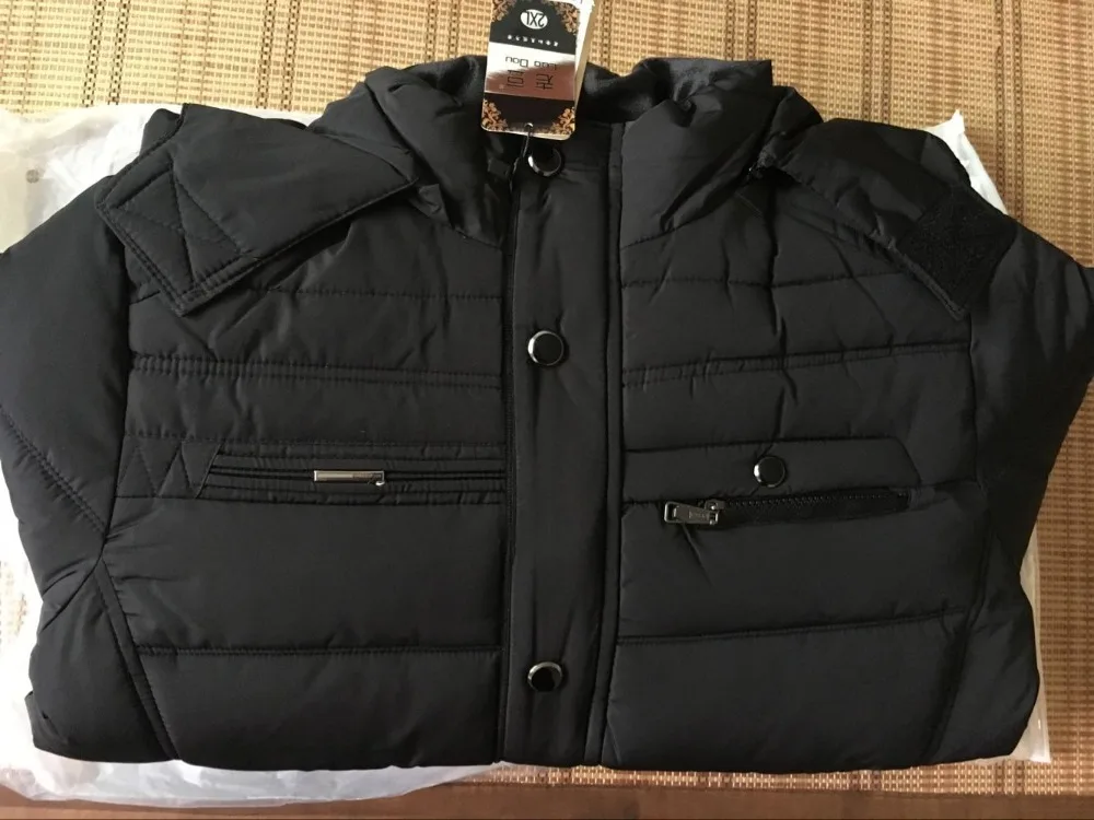 Men's Winter Thick Fleece Down Jacket New Hooded Coats Casual Thick Down Parka Male Slim Casual Cotton-Padded Coats XL-4XL