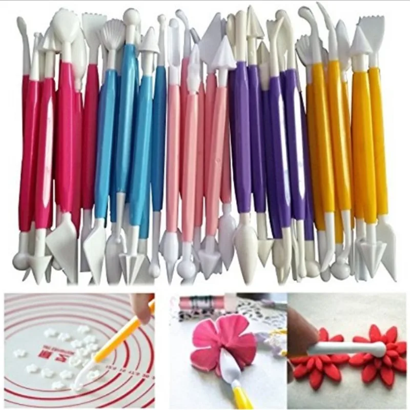 

TTLIFE 8pcs/Lot 16 Patterns Fondant Cake Decorating Flower Sugar Craft Modelling Tools Clay Fondant Cake Decorating Tool