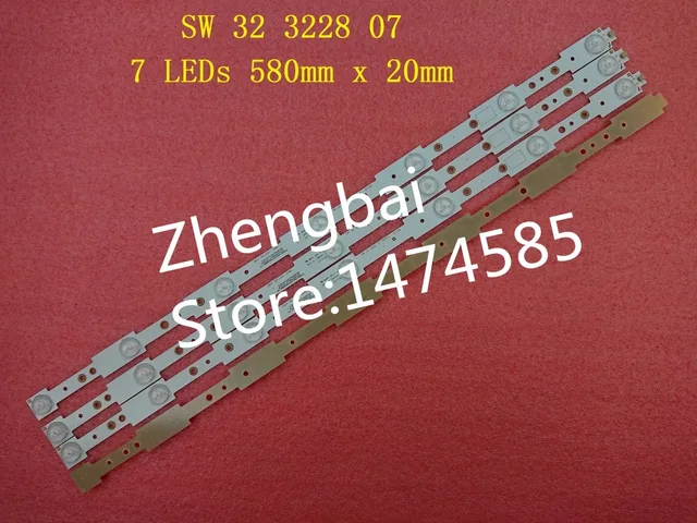 Best Offers beented 3 Pieces New LED strips for SW32 SW 32 3228 07 LBUA-SDL320X1-SO8B 7 LEDs 580mm x 20mm