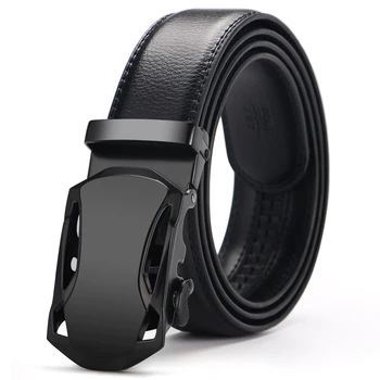 

Hot Sale Men belts Luxury all black buckle Genuine Leather designer High Quality Automatic Belt Man Buckle Real Cowhide Jeans