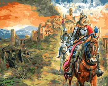 

Unframe diy oil picture oil paintings by numbers figure painting paint by number for home decor 4050cm army