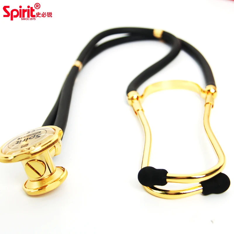 Spirit cardiology double tube multi function dual head professional stethoscope angle alloy listen fetal heart medical