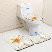 3 шт./компл. морской коврик для ванной набор океан подводный мир Противоскользящий с рисунком стойка для тряпок крышка для унитаза