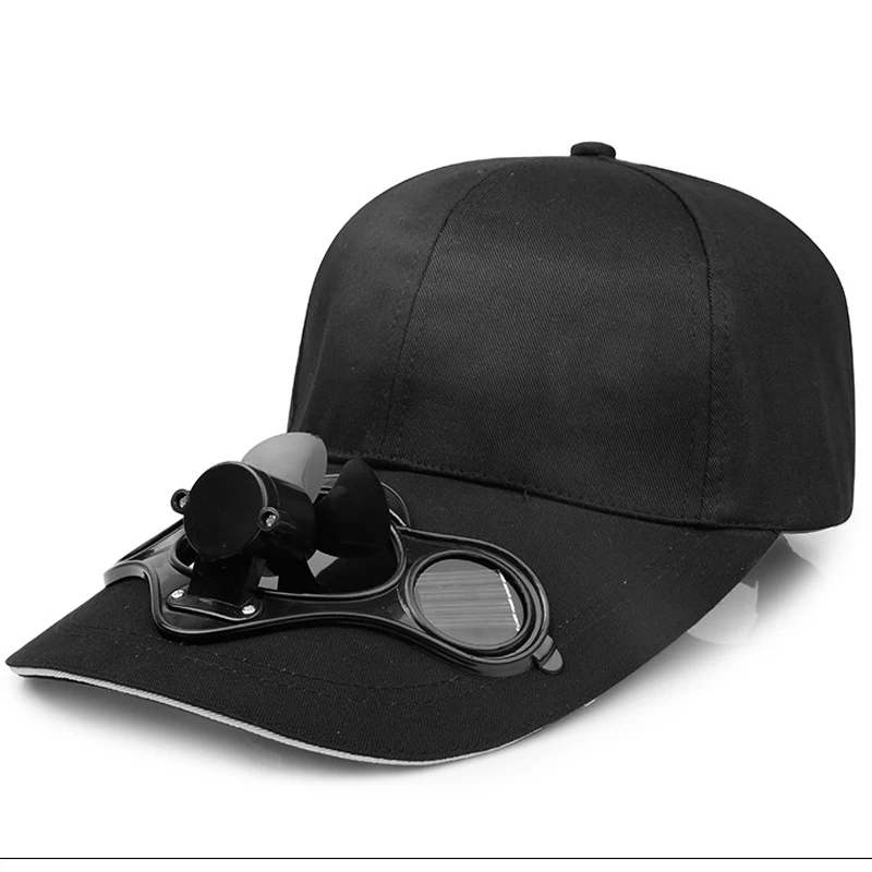 QBHAT Sommer Herren Damen Sport Outdoor Sonnenschutz Baseballmütze Kappe mit Solar-Sonnenenergie-Kühlventilator Lässige Sonnenblende_voghion.com