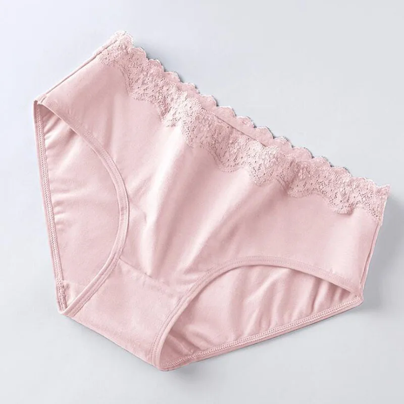 light pink BllooBeell, женское хлопковое белье, трусы для девушек, трусики для женщин, сексуальные кружевные штаны, средняя посадка, дамское нижнее белье, удобное, милое - Цвет: light pink