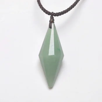 

Green Aventurine Stone Adjustable Nylon Rope Braid Necklace Jewelry 1PCS F425