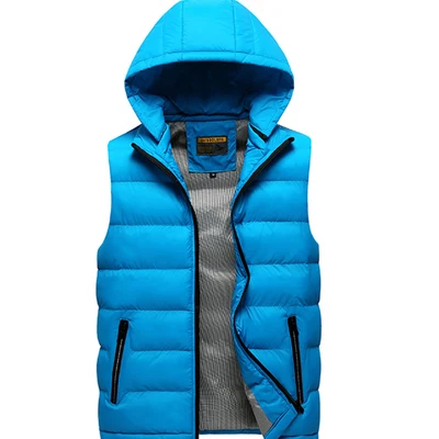 Blue UNIVOS KUNI, новинка, мужской теплый жилет, Повседневный, облегающий, толстый, хлопковый, с капюшоном, дизайнерский, для мальчиков, большой размер, 5XL, Q6045 - Цвет: Blue
