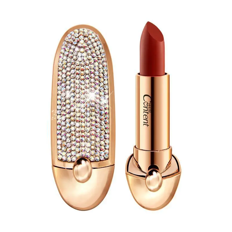 

Gold Leaf Lipstick Matte Lasting Color Velvet Moisturizing Lip Gloss Light Sticky Non-sticking Cup Lipstick