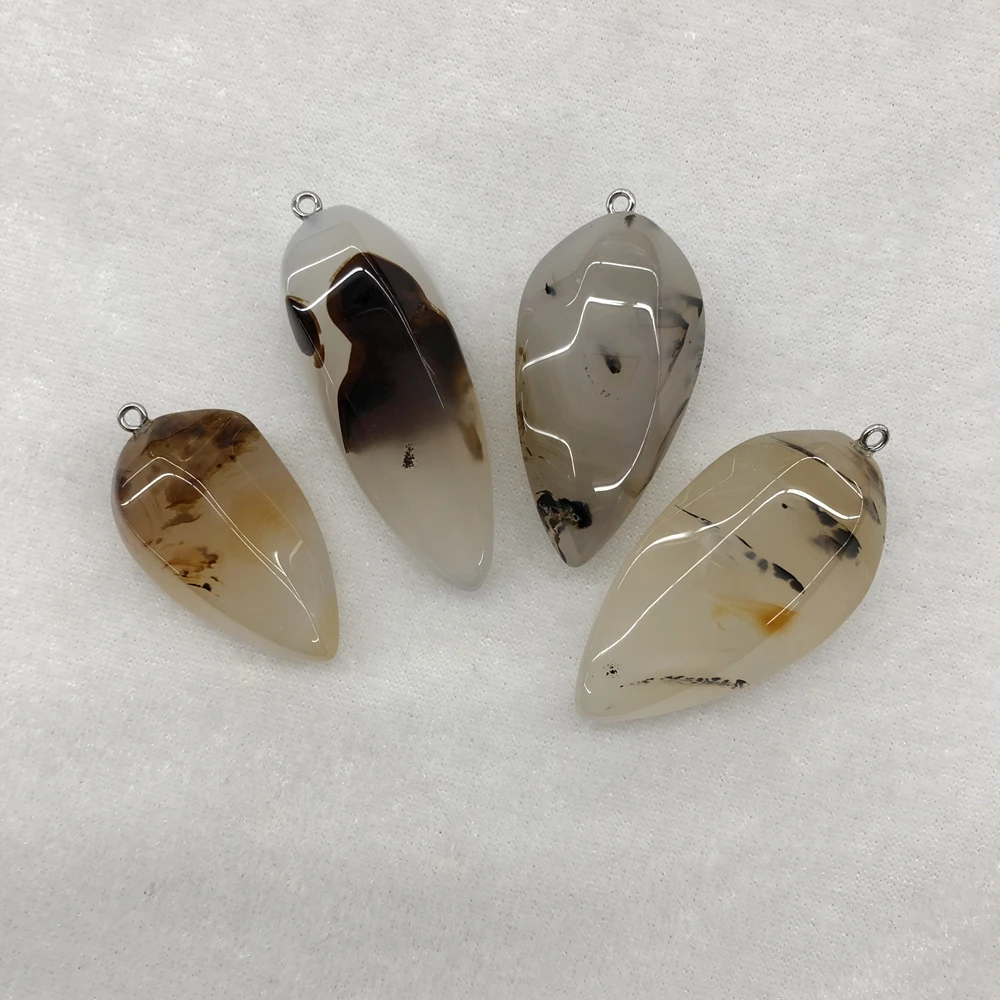 

Wholesale 10pcs Faceted Dendritic Agat e Carnelian Pendant,Chilli Shape Pendant For Gem Stone Jewelry Necklace,Approx 45mm