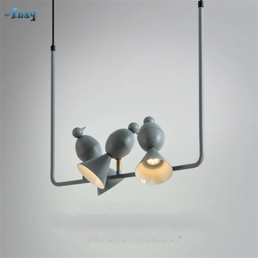 

creative 3 bird pink Pendant Lights art deco Dining Room light Clothing Shop Magpie Hanging Lamps children room bar led fixtures