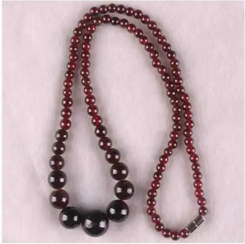 

5-12MM NATURAL GARNET GEMS ROUND BEADS NECKLACE 16.5