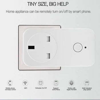 

Timethinker 2 Pcs Smart Home WiFi Plug UK EU AU US Socket for Apple Homekit Alexa Google Home Siri Voice Remote Control Timer