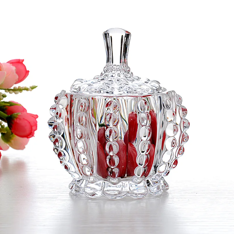 Crystal Candy jar with Jewelry Box Glass Candy Spices Storage Box And
