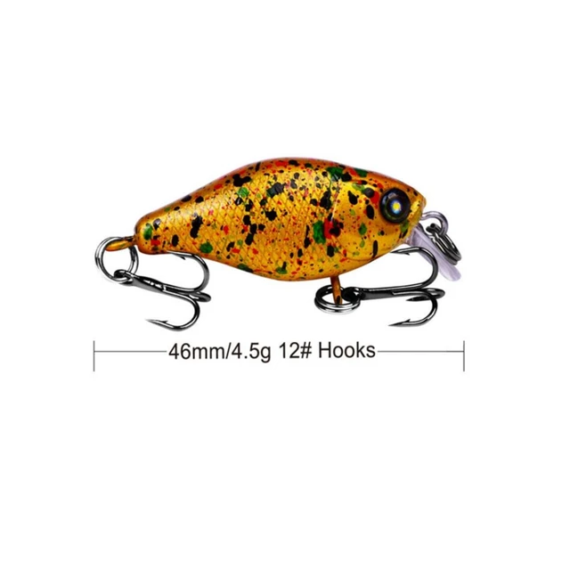 1Pcs/lot 46mm 4.5g Fishing Lures Hard Bait Minnow Fishing Lure Bass Crankbait Swimbait Trout Crank Baits with 12# hooks Tackle 1