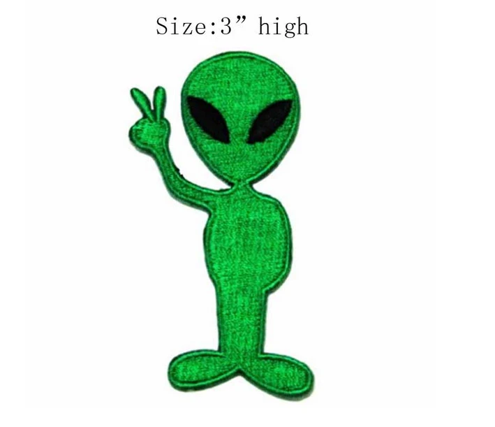 グリーンエイリアンパッチ3 ワイド刺繍用独り善がり表現 縫製上のバッグ 勝者 Alien Patch Green Alienpatches Patches Aliexpress