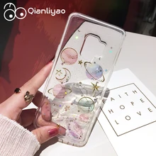 Qianliyao Luxury Glitter Bling Case For Samsung S10 S9 S8 plus S7edge Note 8 9 10 pro Case Cute Starry Sky Moon Stars Cover Capa