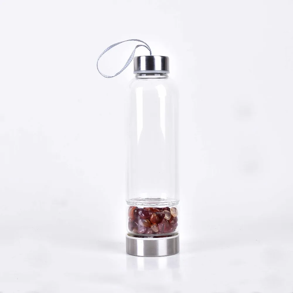 Продукт Запуск натуральный кварц неравномерность Роза кристалл гравий бутылка стекло воды гравий камень чашка подарок