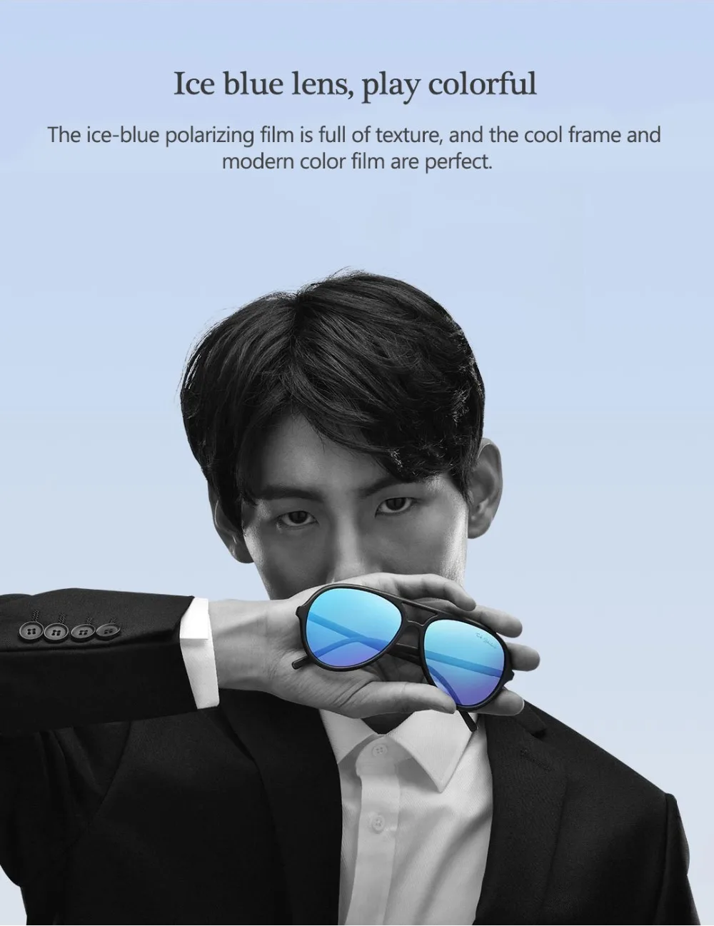 Xiaomi Ice Blue очки TS бренд TAC поляризованные солнцезащитные очки Авиатор из нержавеющей стали линзы УФ-защита для путешествий на открытом воздухе для мужчин и женщин