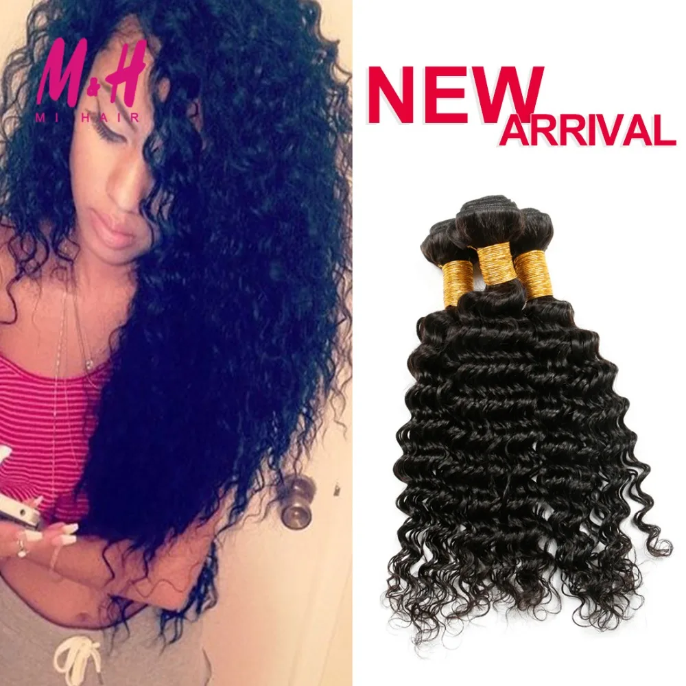 

Peruvian Virgin Hair Deep Wave 3 bundles Unprocessed Deep Curly Wet and Wavy Human Hair Weave blue bundles Hair Extensions