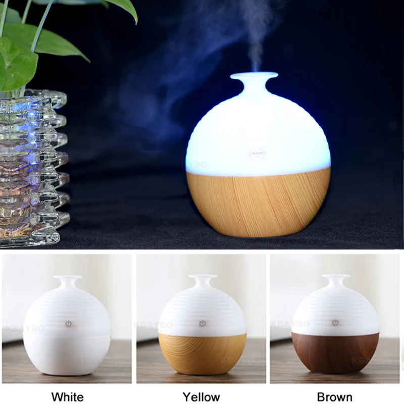 

USB Wood Grain Aromatherapy Mist Maker Ultrasonic Humidifier 130ml Aroma Diffuser Essential Oil Diffuser with 7 Color LED Light