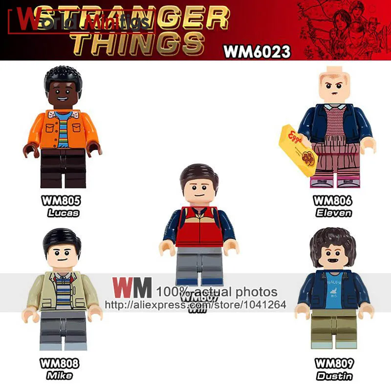 

Single Sale Stranger Things Dustin Eleven Lucas Mike Building Blocks Bricks Collection Education Toy For Children Christmas Gift