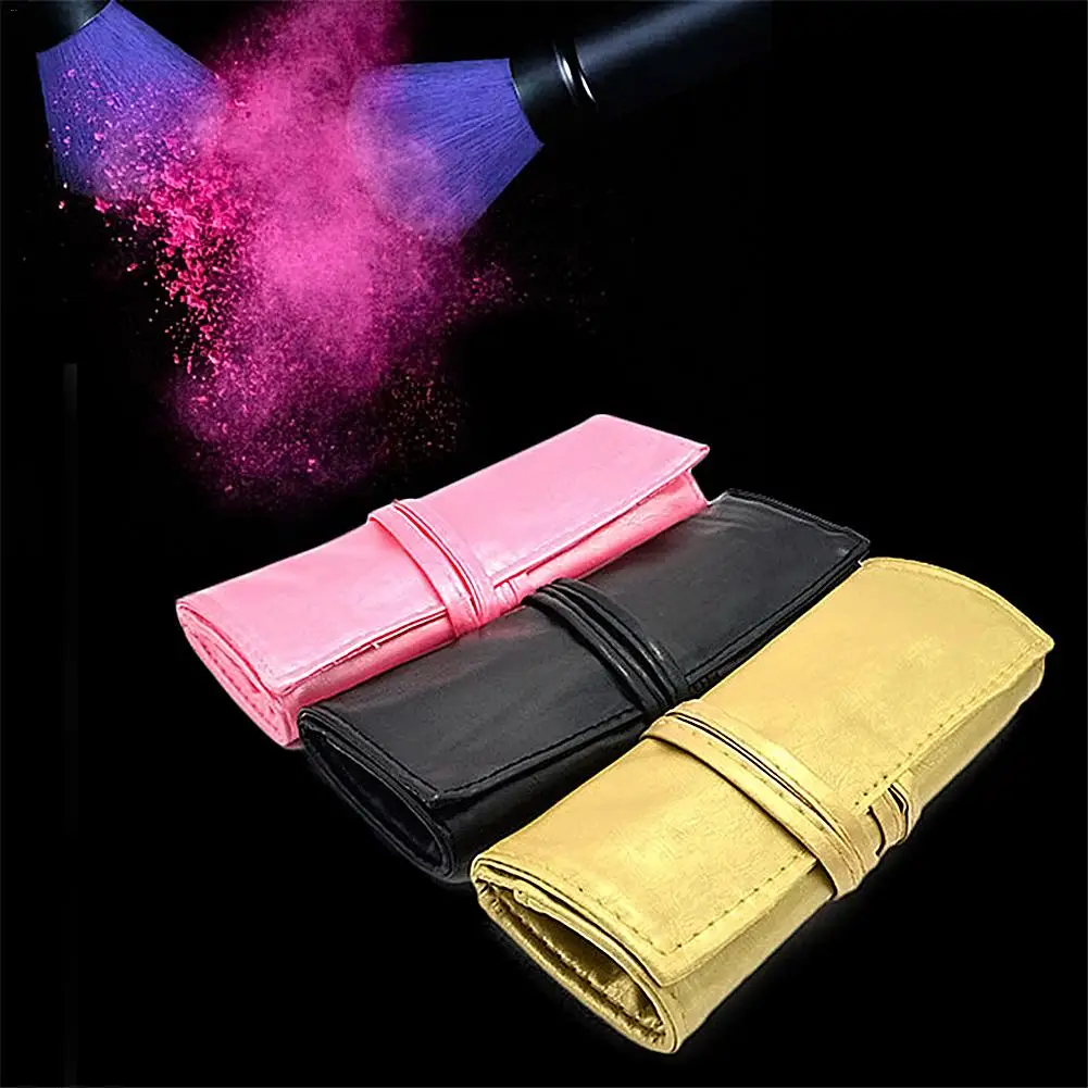

7 PCS Makeup Brushes Bag Portable PU Leather Makeup Brush Belt Strap Cosmetic Case Travel Home Makeup Bag